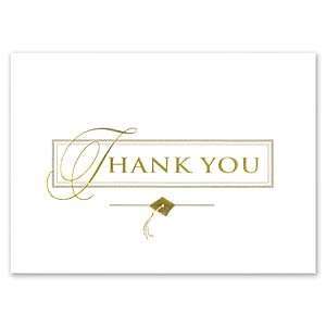  Gold Grad Thank You Note Party Stationery Health 