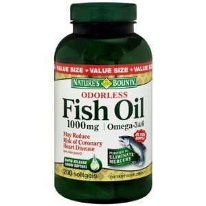  NATURES BOUNTY FISH OIL 1000MG ODORLESS 100SG Health 