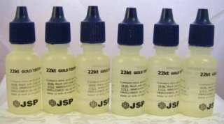 JSP 22k Gold Acid Test Kit (6) 22k Gold Scrap Testers  