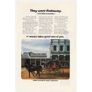  1972 BOAC British Airways Australia Old West Print Ad 