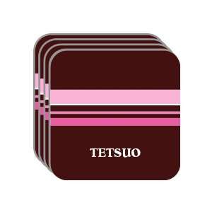 Personal Name Gift   TETSUO Set of 4 Mini Mousepad Coasters (pink 