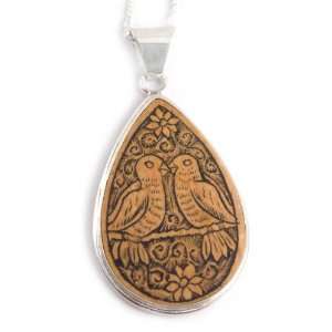 Mate gourd necklace, Parrot Pair