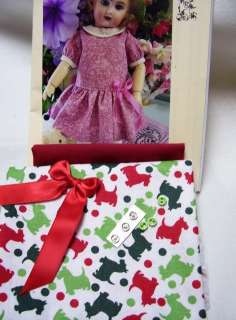Bleuette Scotty Fabric Kit, Dress , Hat Patterns,  
