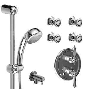   Balance System with Hand Shower Rail and 4 Body Jets KIT 242PRLC