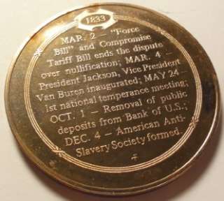  Event Medal 1833 1st Natl Temperance Conv. Bronze 44mm (5m649)  