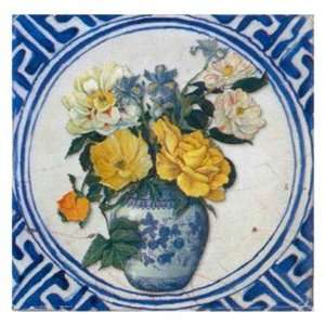  Flowers and Blue China III by Walter Perugini 14x14