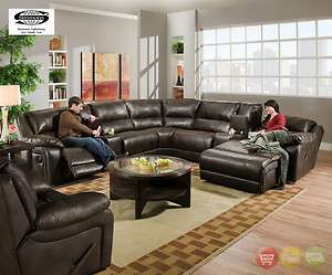   Bonded Leather Sectional Sofa w/ reclining Chaise by Simmons  