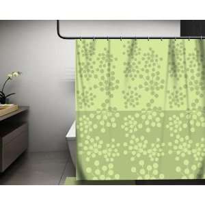  Flower Bomb Shower Curtain by EM in Green
