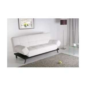  Plush Leather Convertible Sofa Leather White Furniture 