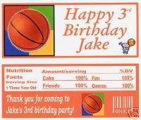 Basketball birthday party favors candy wrappers  