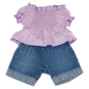  Purple Diamond outfit with denim pants Teddy Bear Clothes 