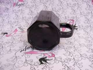 VTG Coffee Mug 8oz Black Glass Octagon Arcoroc FRANCE  