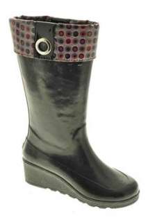   NEW Sadie Tall Womens Rain Boots Black Waterproof BHFO 10  