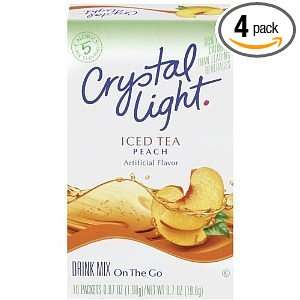 Crystal Light On The Go Peach Tea, 10 Count Boxes (Pack of 4)  