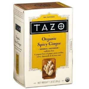 Tazo Tea, Spicy Ginger Herbal Infusion, Organic, Caffeine Free, 1.3 