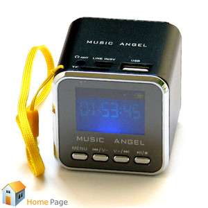 Black Music Angel Micro SD TF Speaker USB Speaker w/ LCD Display for 