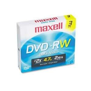  Maxell® DVD RW Rewritable Disc DISC,DVD RW,4.7,2X,3PK 