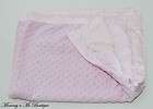 Carters Just One Year Pink Minky Dots Satin Trim Blanke