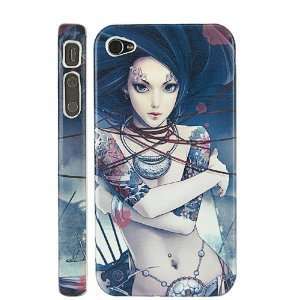  Iphone 4 Artistic Tattooed Lady W/ Crescent Moon Necklace 