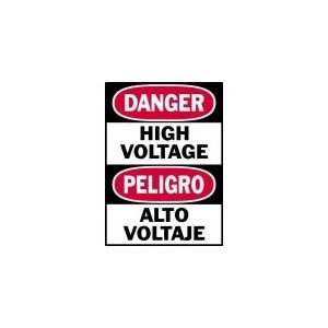 BRADY 86234 Danger Label,Bilingual High Voltage,PK 5  