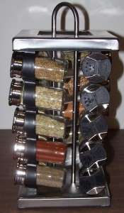   Stewart Collection 21pc Square Spice Rack w/Tamper Proof Sealed Jars