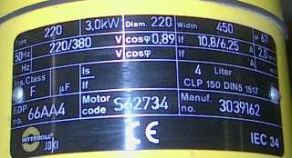 Motor S62734   220/380V 3KW GreCon de tambor de Interroll Joki