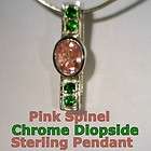Sterling Silver and Green Spinel Pendant   