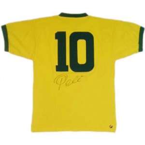  Pele Team Brazil Autographed Yellow Jersey Sports 