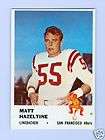 1961 Fleer Football MATT HAZELTINE 49ers #66 NM MT