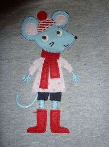NWT Mini Boden Adorable Mouse T shirt 0 3 3 6 18 24 mos  