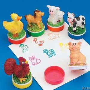  Resin Farm Animal Stamps (1 dz) Toys & Games