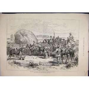  1885 War Soudan March Tamai Inflating Balloon Sketch