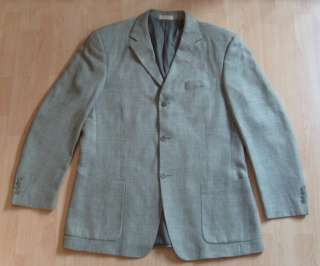 Mens 44L JOHN W  3 Button Sport Coat Blazer Lt Green Silk 