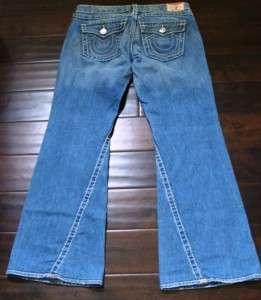 True Religion Light Wash Womens Joey Big T Jeans Size 32  