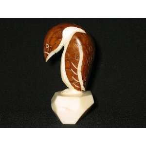  Ivory Penguin Tagua Nut Figurine Carving, 2.8 x 1.8 x 1.2 