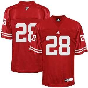  NCAA adidas Wisconsin Badgers #28 Replica Football Jersey 