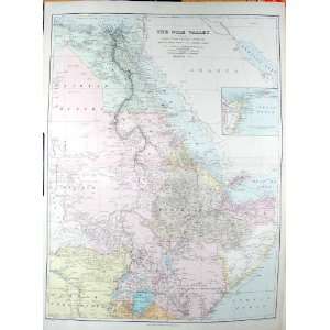STANFORD MAP 1904 NILE VALLEY RED SEA SOMALI ETHIOPIA  