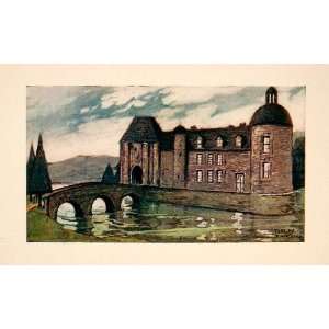  1929 Color Print Blanche McManus Chateau de Tanlay France 