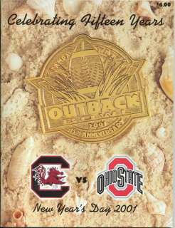 2001 OUTBACK BOWL Game Program MINT USC Gamecocks Ohio State Buckeyes 