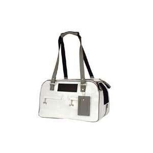   Bones White Italian Patent Leather Dog Carrier (Small)