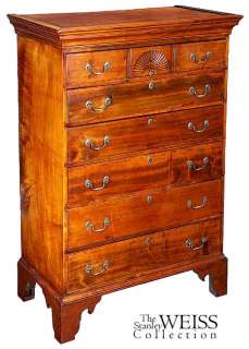 SWC Chippendale 6 drawer Dishtop Tall Chest c1770  