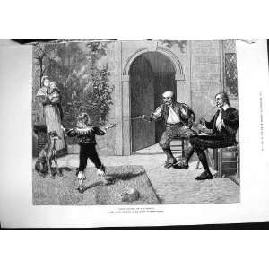   1874 Early Lessons Young Boy Man Sword Fighting Sport