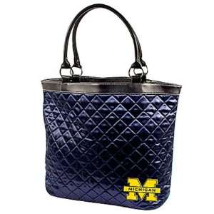  Michigan Wolverines Ladies Navy Blue Quilted Tote Bag 