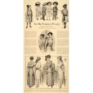  1909 Print Ralston Frock Cashmere Dress Blouse Denim 