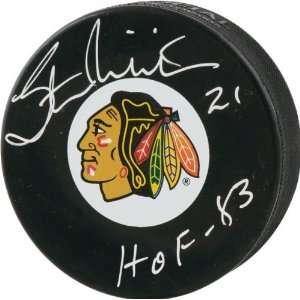  Stan Mikita Autographed Blackhawks Hockey Puck with HOF 83 