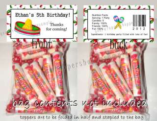 20 MEXICAN FIESTA PARTY Favors Goody Loot Bags Toppers  