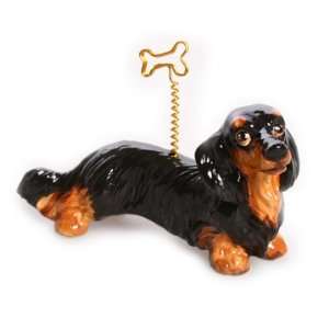  Dachshund Long Hair Hand Crafted Picture Holder   Black 