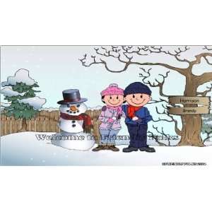  Family Building Snowman Personalized Cartoon Mouse Pad 