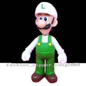 Super Mario Bros white Luigi Toys Action Figures Doll  