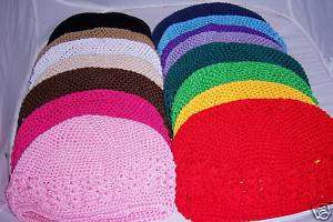 wholesale lot 6 GIRLS bright PRETTY kufi CROCHET HATS  